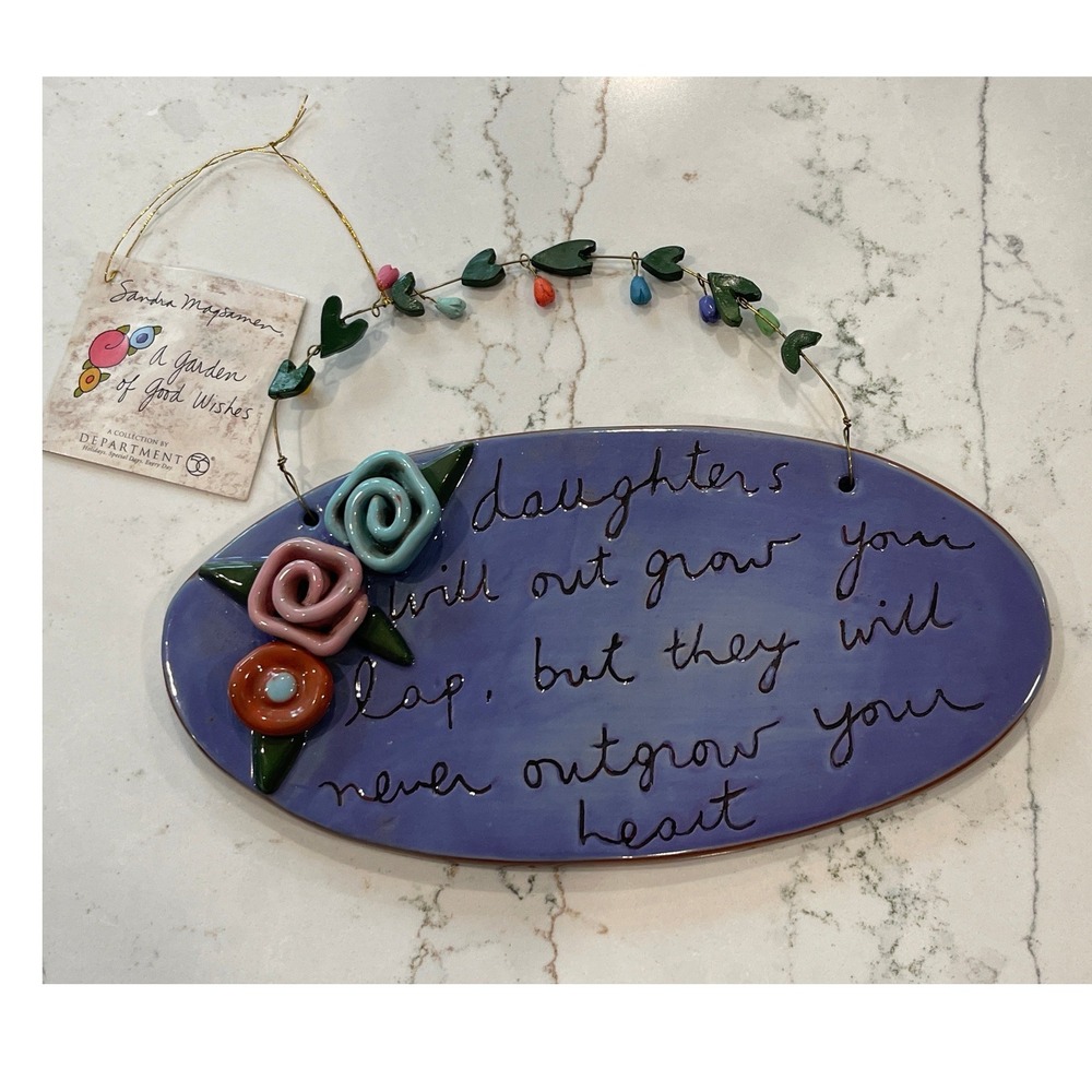 Dept 56 Sandra Magsamen Ceramic Daughter Wall Plaque Gift for Mom Vintage